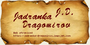 Jadranka Dragomirov vizit kartica
